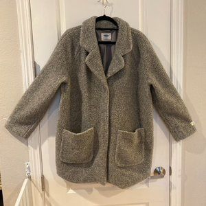 Old Navy Oversized Wool Coat | Size Large | Grey